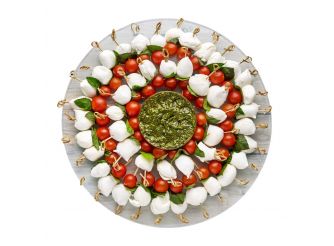 Gourmet Italian Cherry Mozzarella, Cherry Tomatoes & Fresh Basil Platter