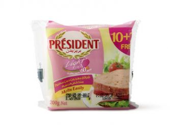 President Light Cheddar Cheese Slices