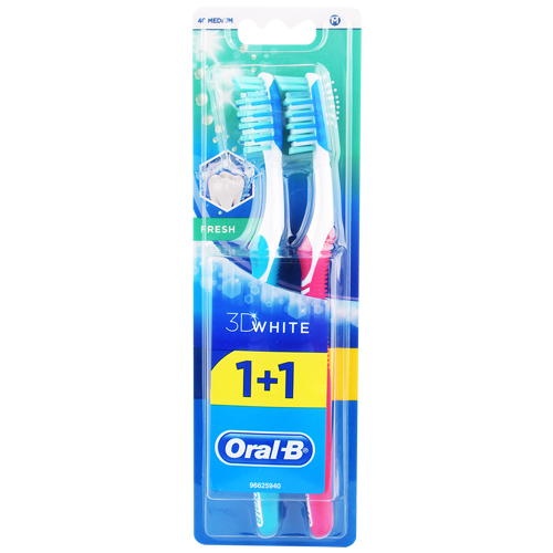 Oral-B 3D W F Medium Toothbrush - 1+1 Pc