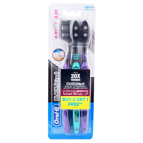 Oral-B U S E S Black Toothbrush - 2+1pc