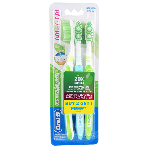 Oral-B U S E S Green Toothbrush - 2+1 Pc