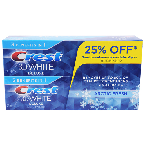 Crest 3D White DAF Toothpaste - 2 x 75ml