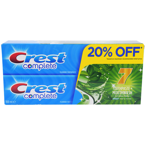 Crest C. Toothpaste w/ 7 H M - 100ml x 2