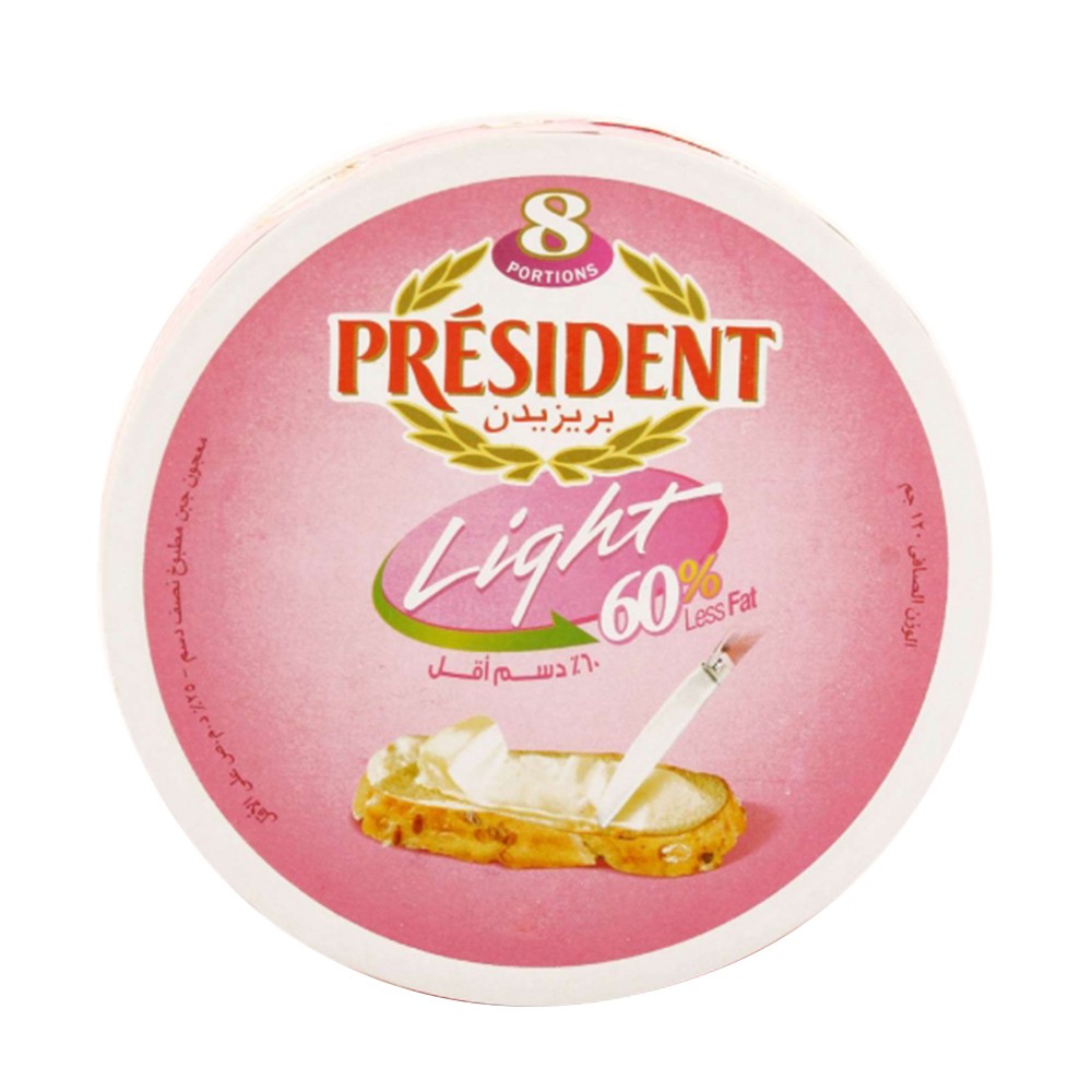 President 9% Fat Light Cheese - 8 Pieces