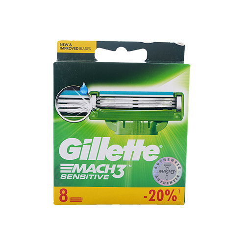 Gillette Mach3 Sensitive Blades - 8 Pc