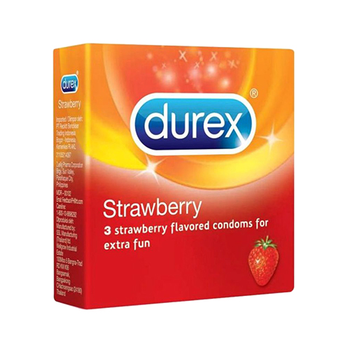 Durex Strawberry Condoms - 3 Pc