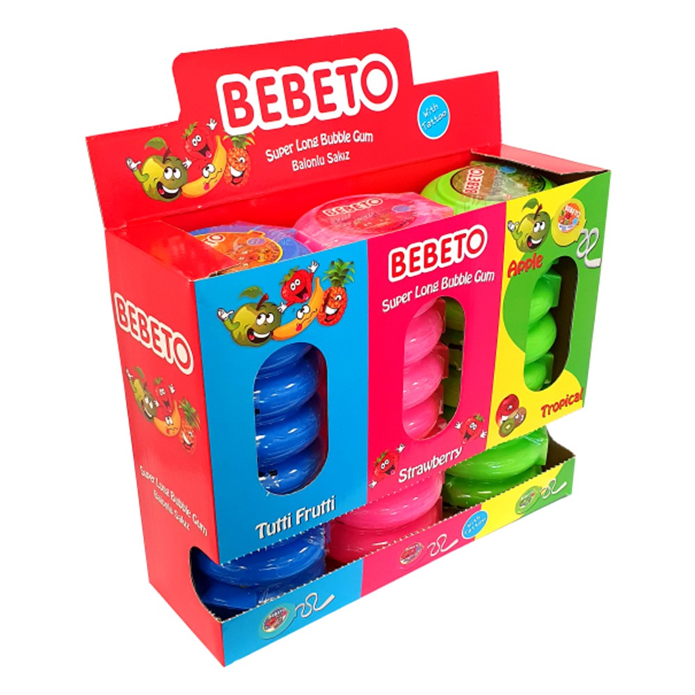 Bebeto Strawberry Bubble Gum Roll-40g