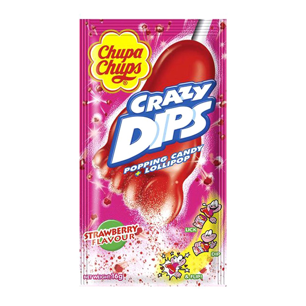 Chupa Chups Crazy D Strw Flv Candy - 16g