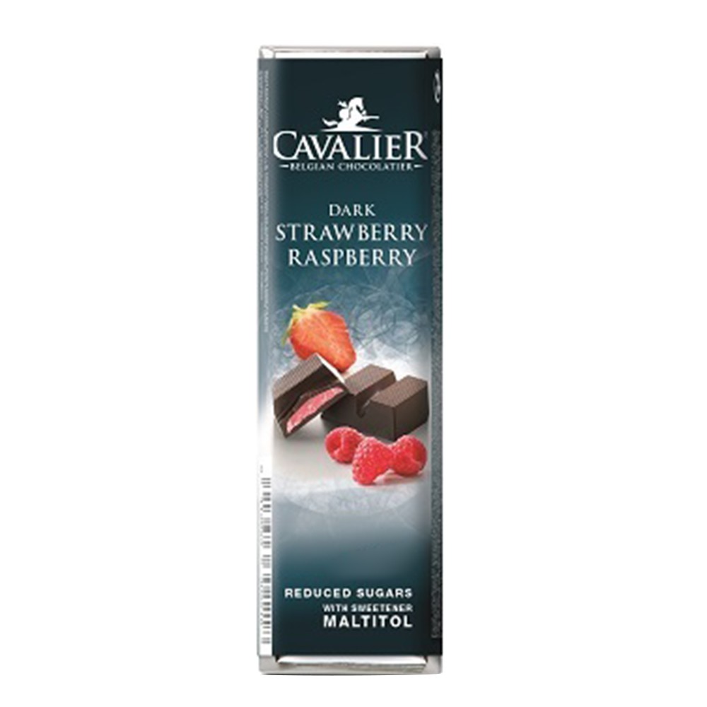 Cavalier Dark Strw & Rsp Chocolate - 40g