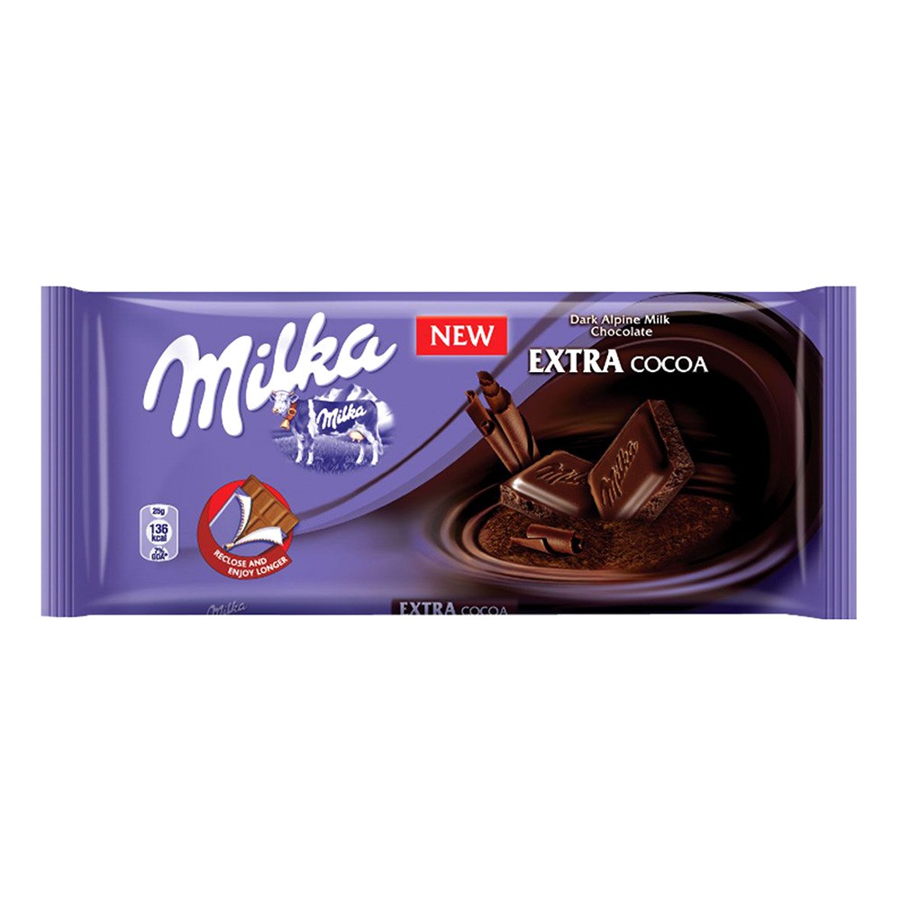 Milka Extra Cocoa Chocolate Bar - 100g