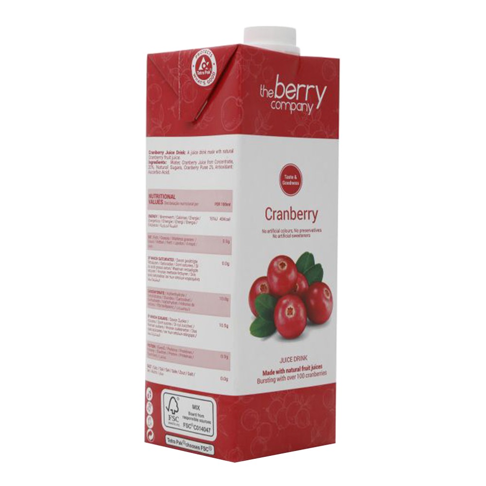 The Berry Co Cranberry Juice - 1l