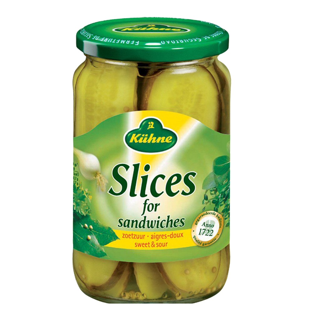 Kuhne Gherkin Slices for Sandwich - 330g