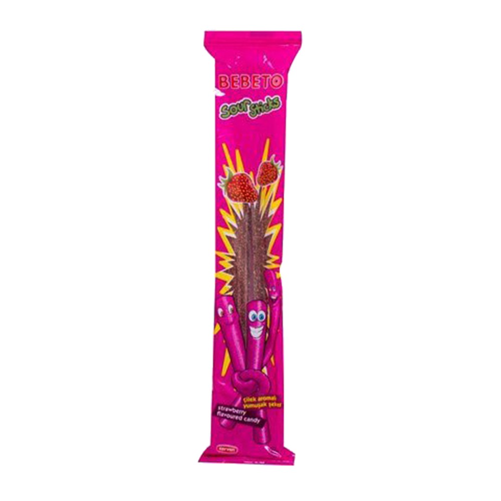 Bebeto Strawberry Jelly Sour Sticks 30g