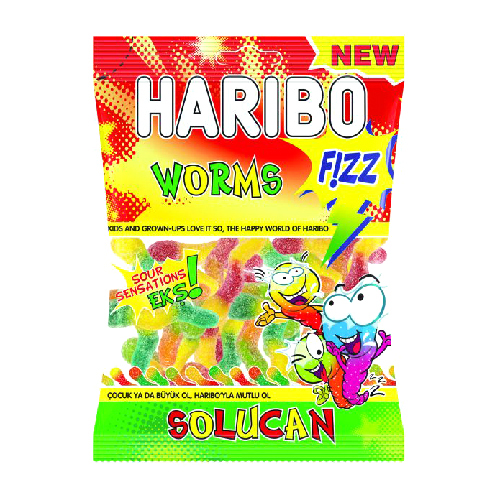 Haribo Fizz Worms Jelly - 160g