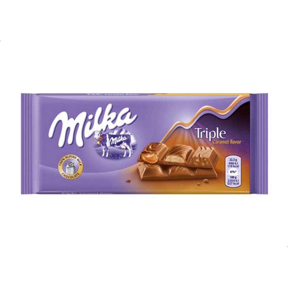 Milka Triple Caramel Chocolate Bar - 90g