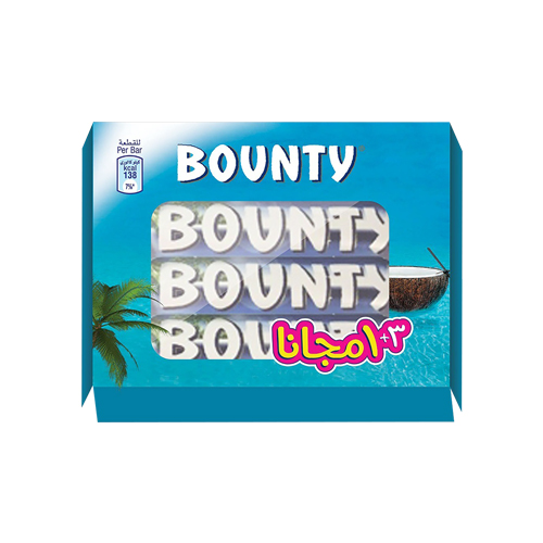 Bounty Chocolate Bar 3+1 Free - 57g