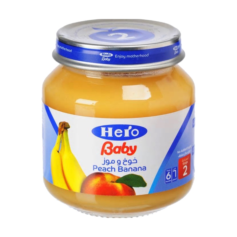 Hero Baby Banana Peach Food Jar - 125g