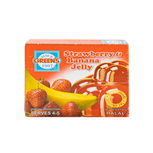 Greens Strawberry & Banana Jelly - 80g