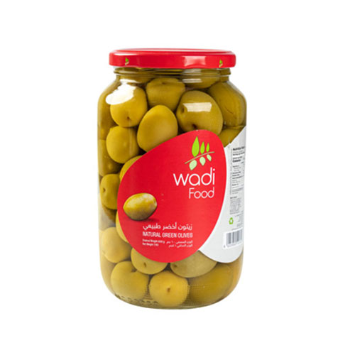 Wadi Food Natural Green Olives - 1kg