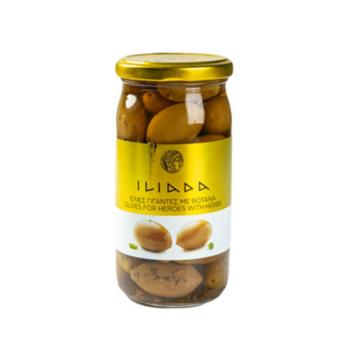 Iliada Green Olives with Herbs - 370g