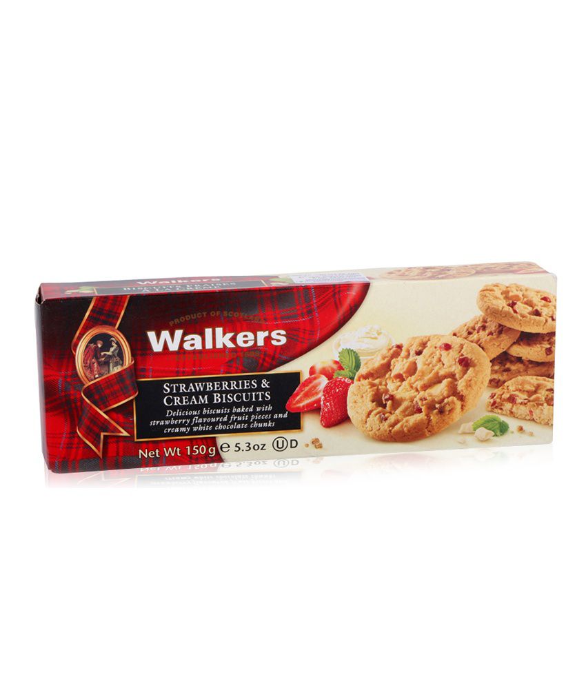 Walkers Strw & Cream Biscuits - 150g