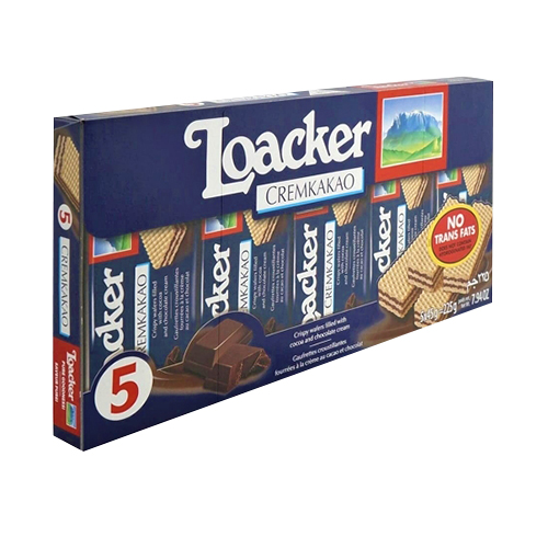 Loacker Wafer W/Cacao4P*45G+1F